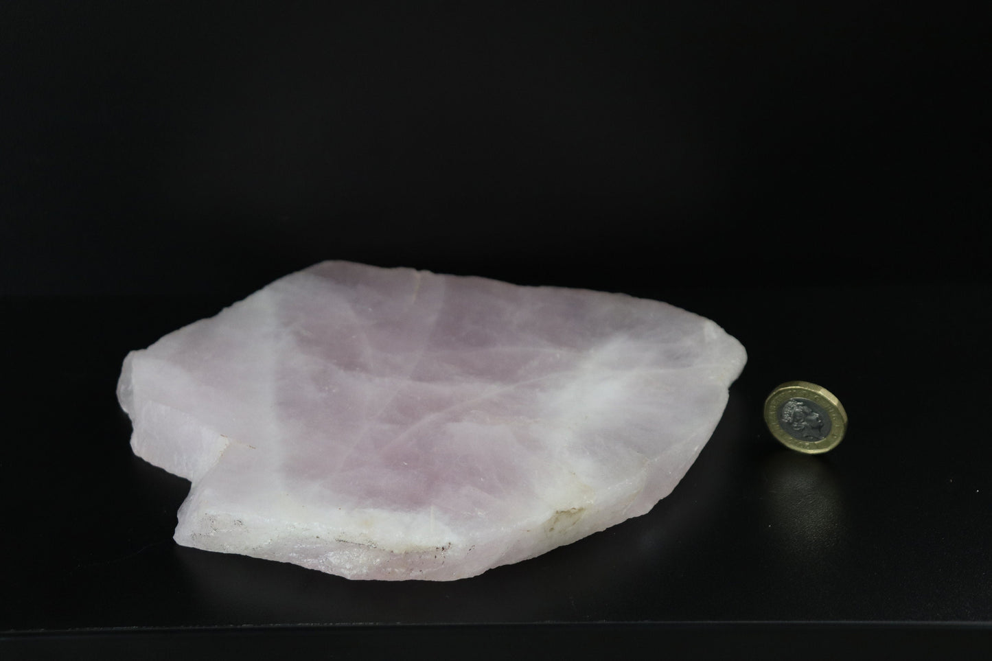 large crystal slice slab pink