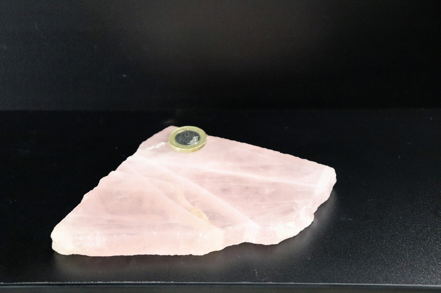 6) Large Rose Quartz Crystal Slice