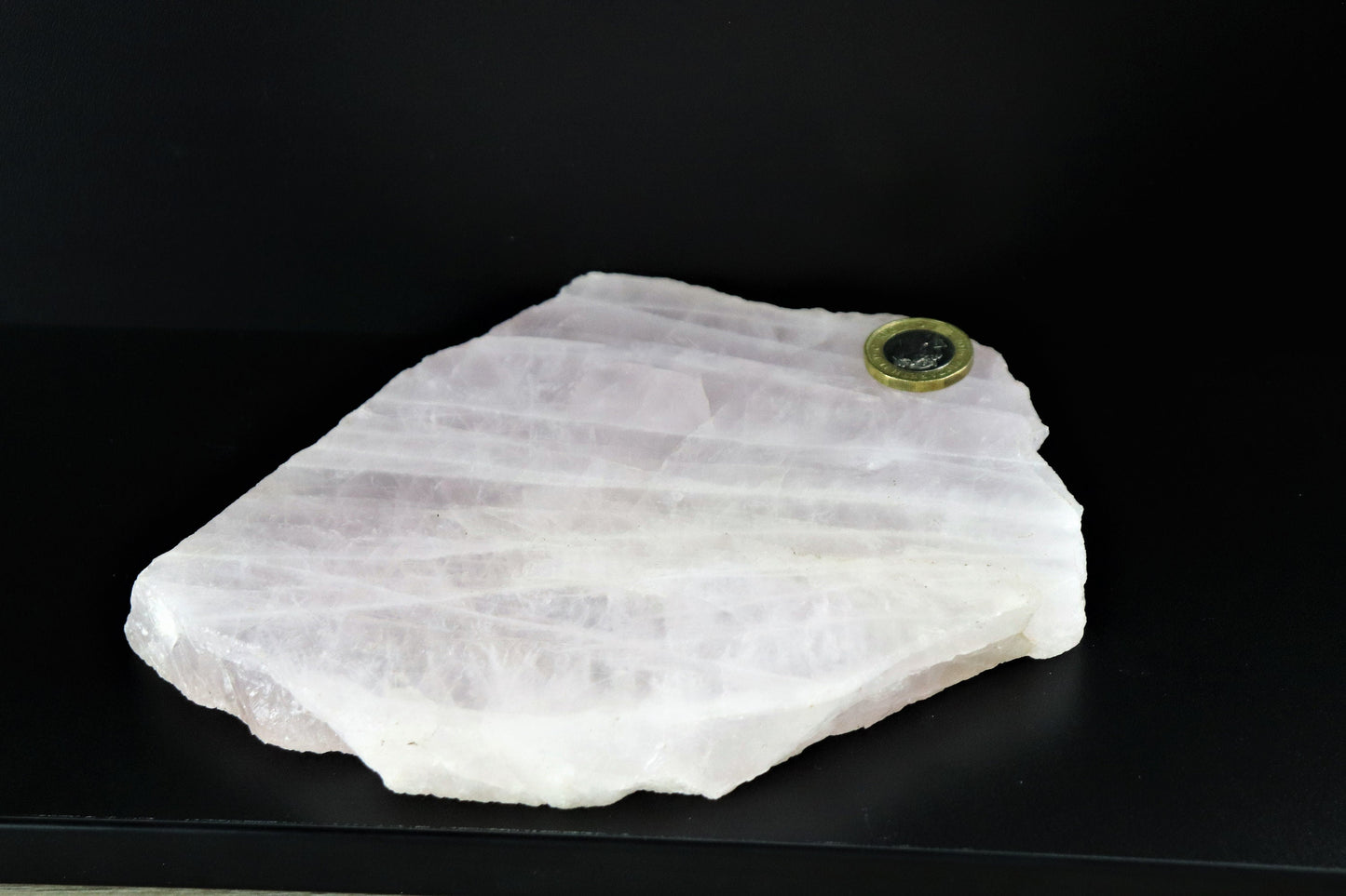 5) Large Rose Quartz Crystal Slice