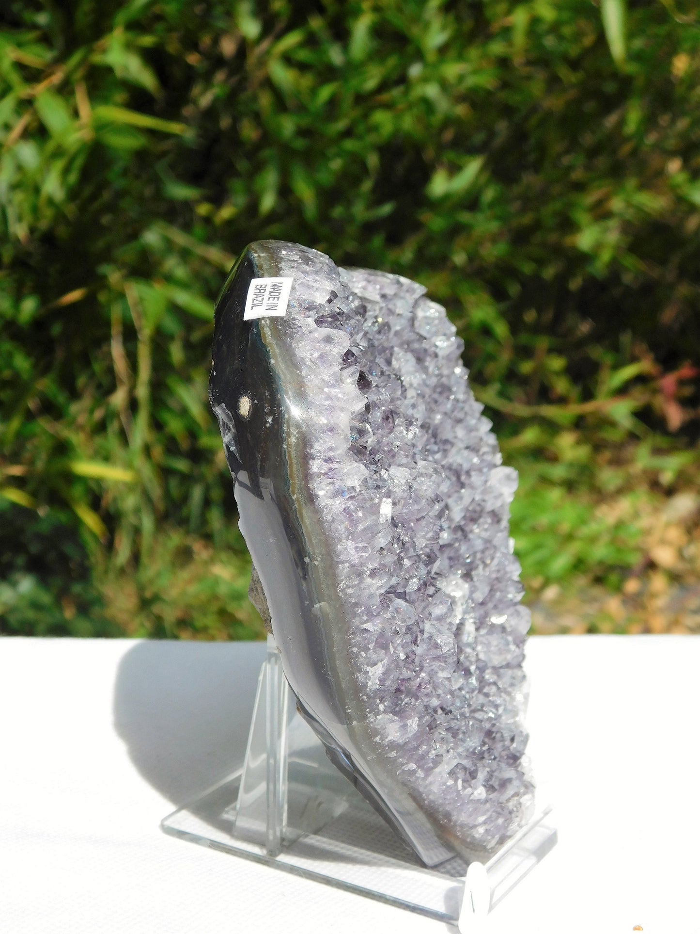 1) Large Amethyst Crystal Heart Purple Quartz Geode Great Romantic Gift