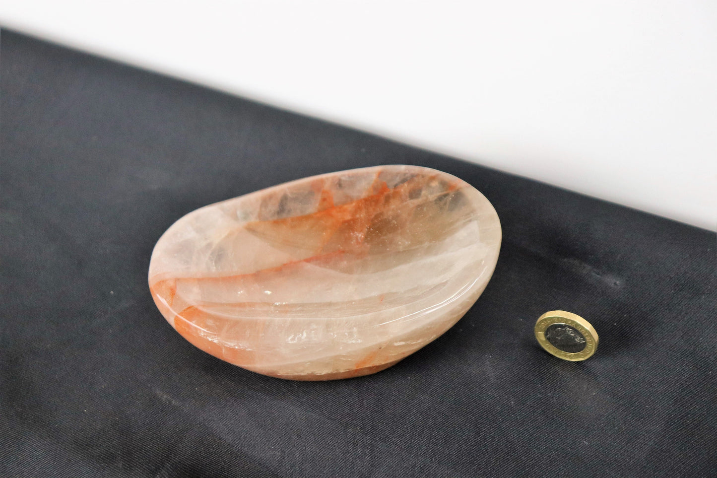 3) Red Hematoid Quartz Crystal Bowl / Soap Dish