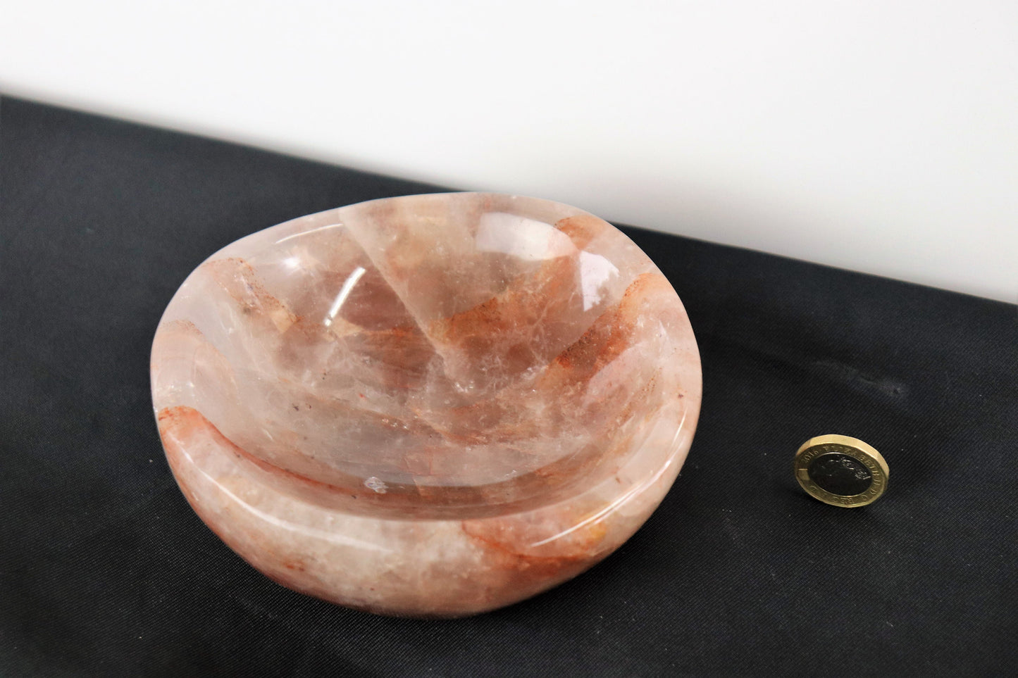 5) Red Hematoid Quartz Crystal Bowl / Soap Dish