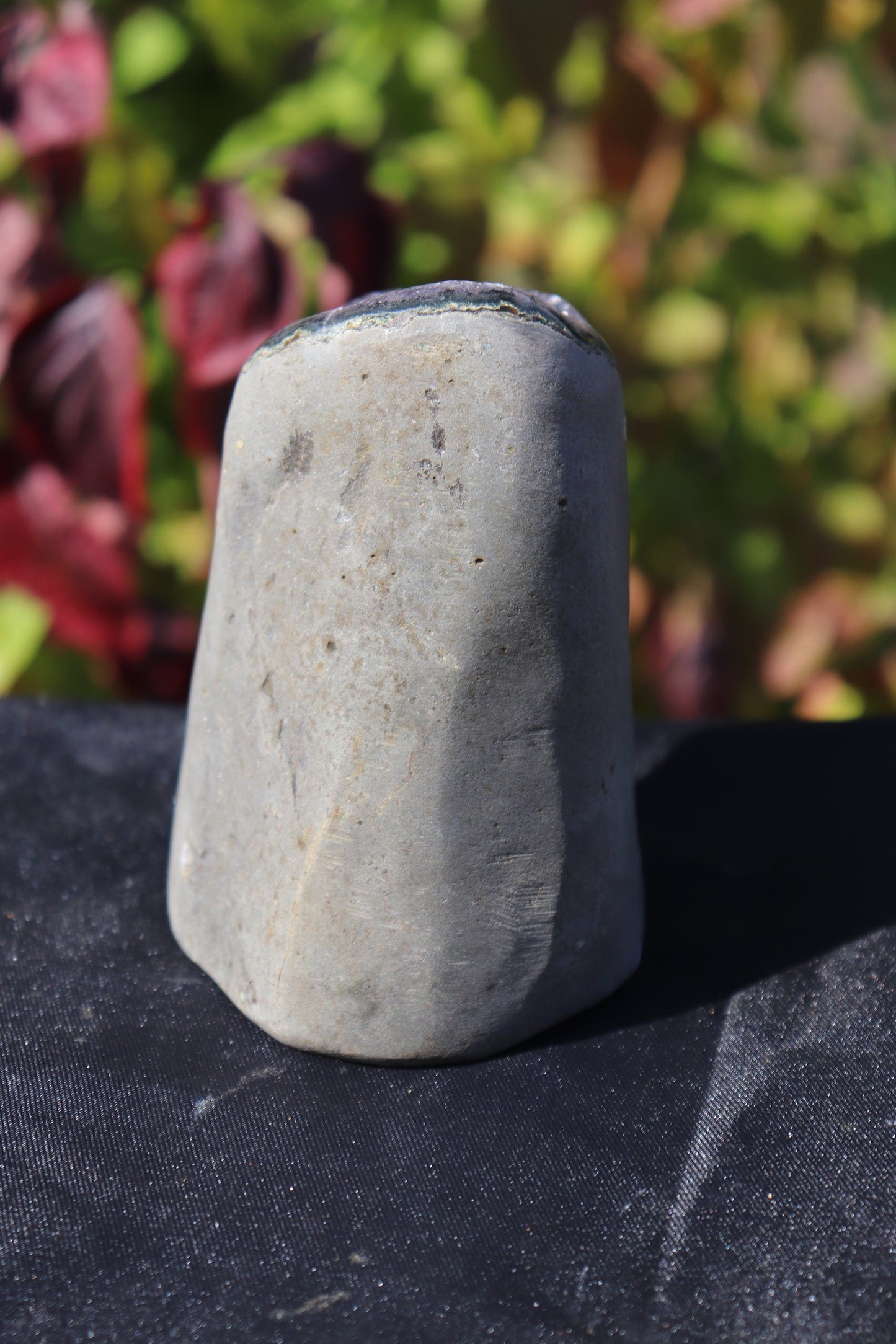 AMu78) Black Amethyst Crystal Geode Purple Free Standing Quartz Great Gift