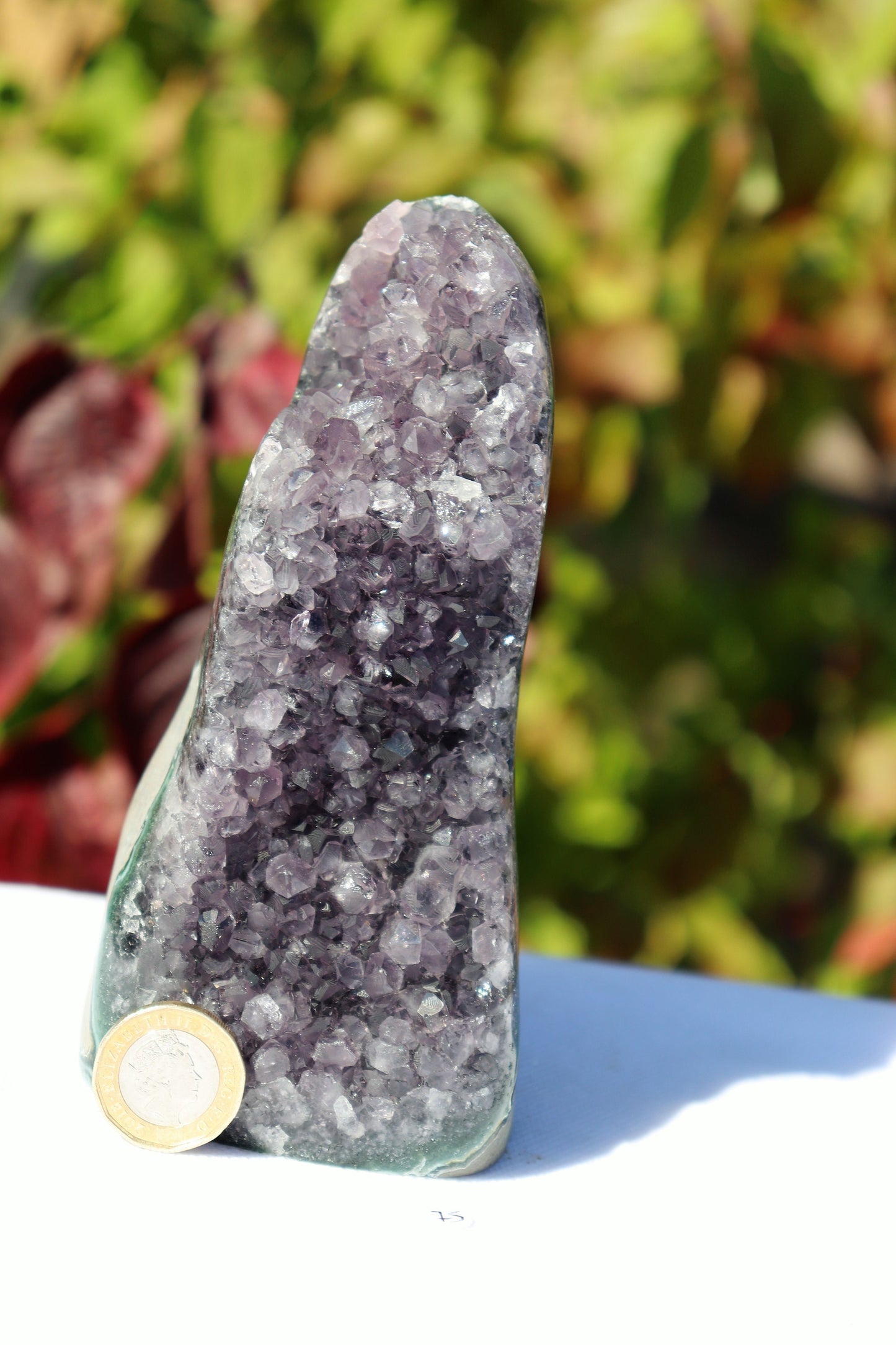 AMu75) Amethyst Crystal Geode Purple Free Standing Quartz Great Gift