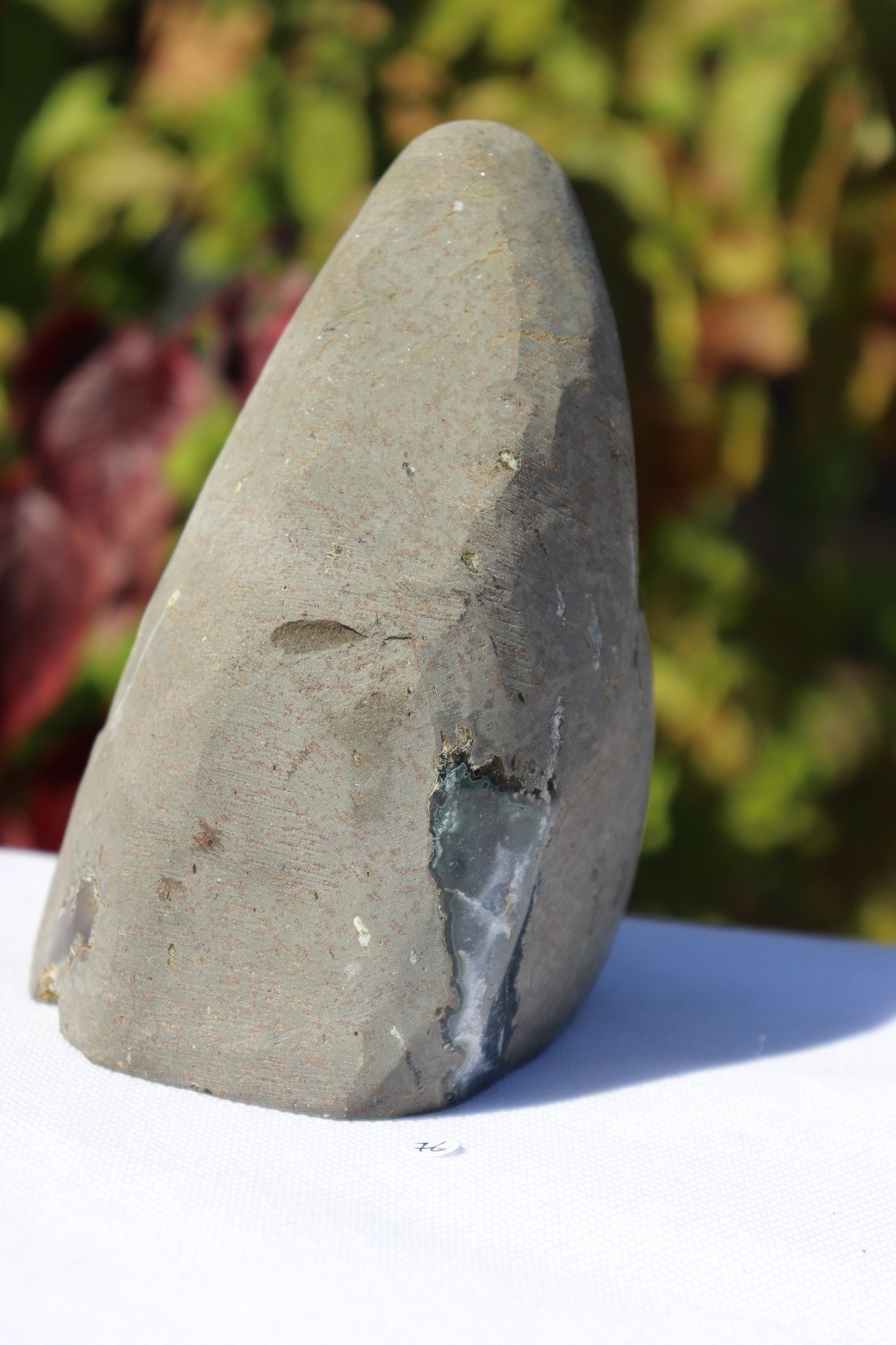 AMu76) Black Amethyst Crystal Geode Purple Free Standing Quartz Great Gift