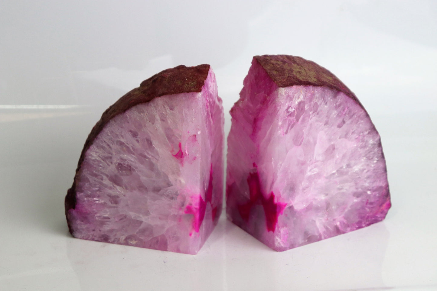 shop pink agate bookends