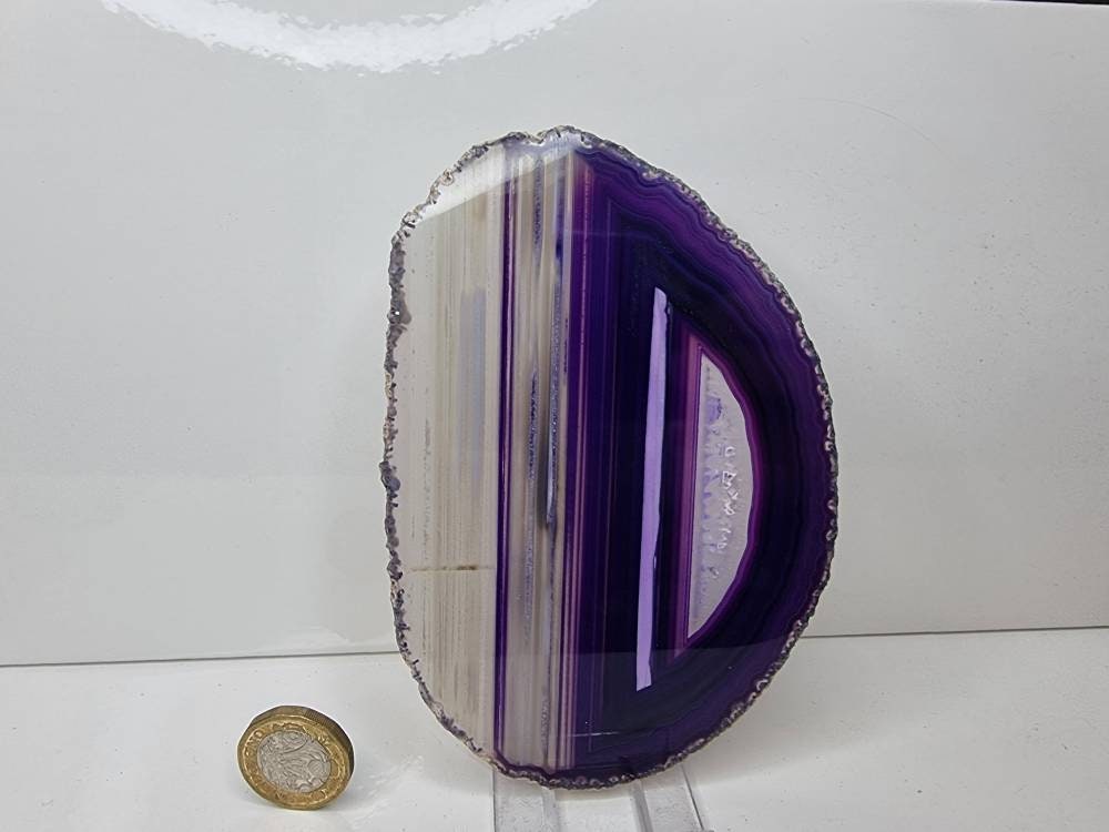 high quality agate slice purple