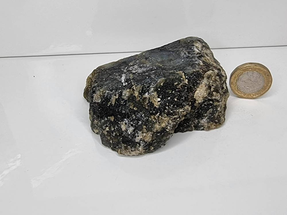 39LH) Labradorite Crystal Half Polished Slice