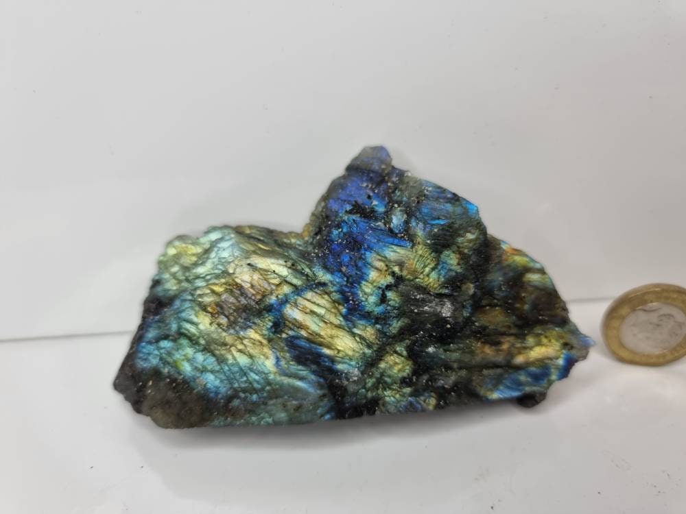 23LH) Labradorite Crystal Half Polished Slice