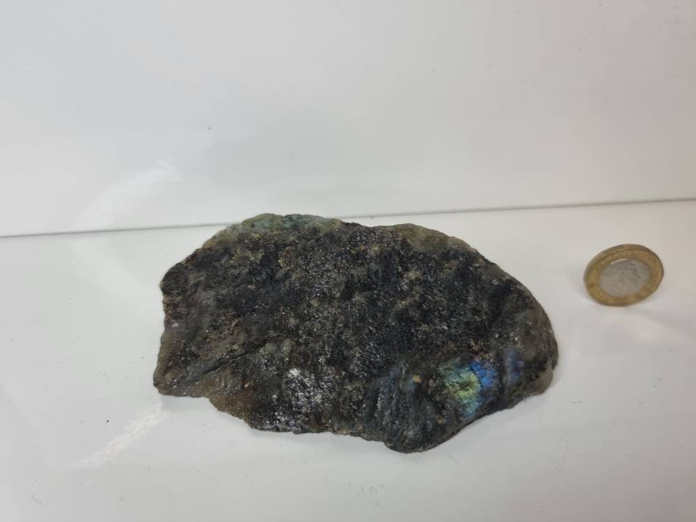 26LH) Labradorite Crystal Half Polished Slice
