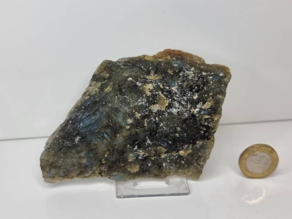 21LH) Labradorite Crystal Half Polished Slice