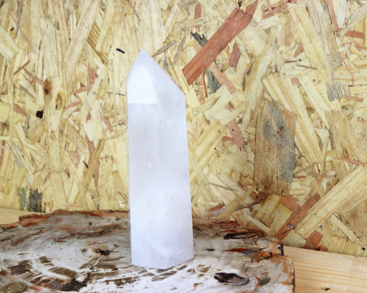 2) Large Clear Quartz Crystal Point Freestanding