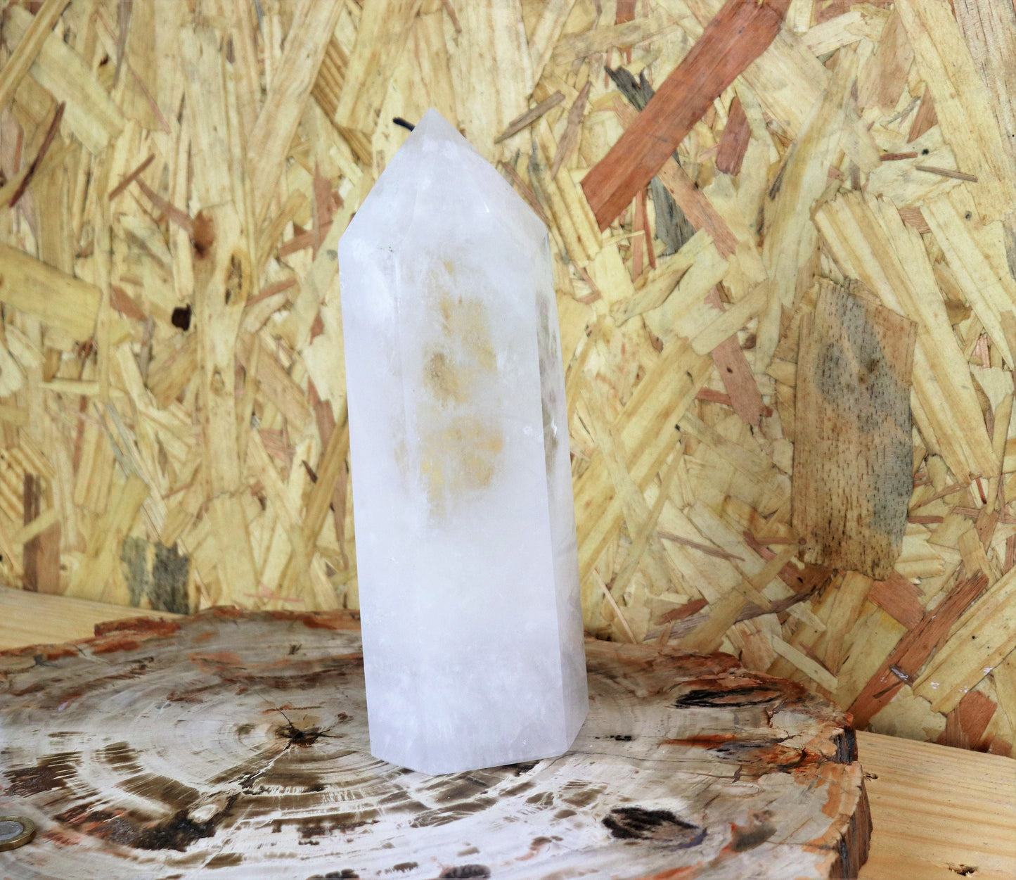 2) Large Clear Quartz Crystal Point Freestanding