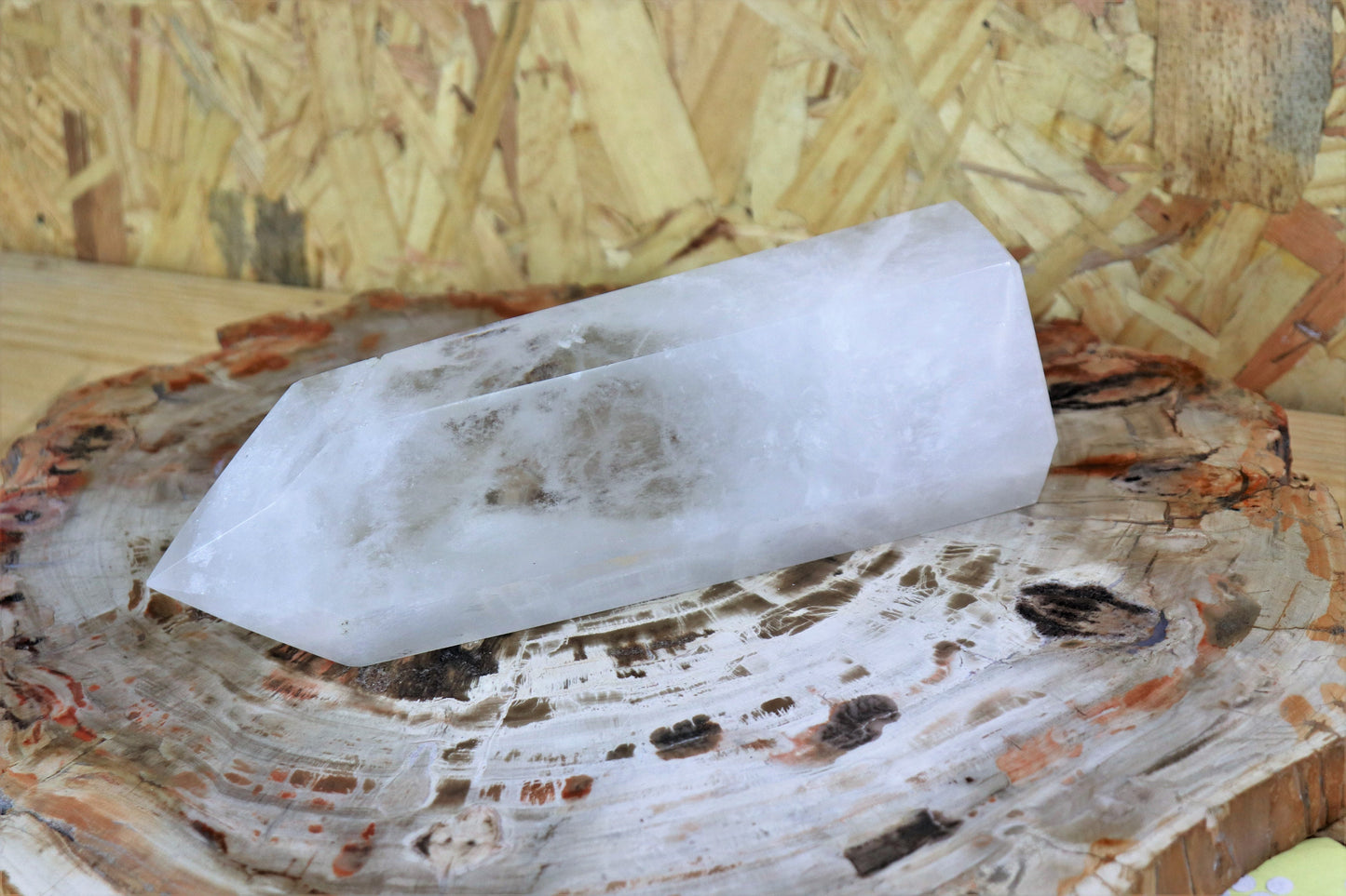2) Large Clear Quartz Crystal Point Freestanding