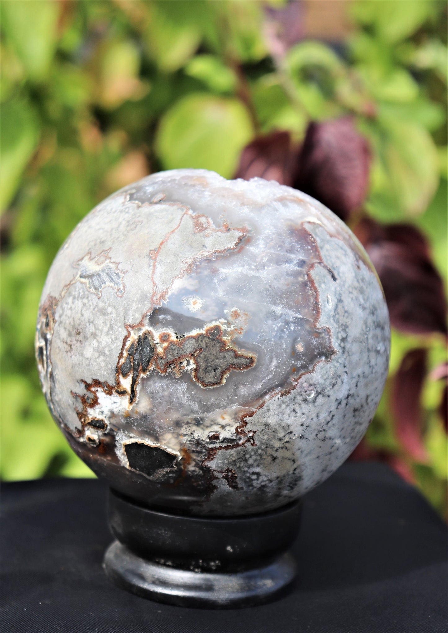 5) Large Amethyst Crystal Sphere On Custom Stand ~ Luxury Natural Art Home Decor