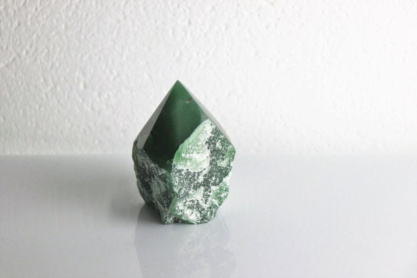 4) Green Quartz Crystal Point Top Polished Brazil