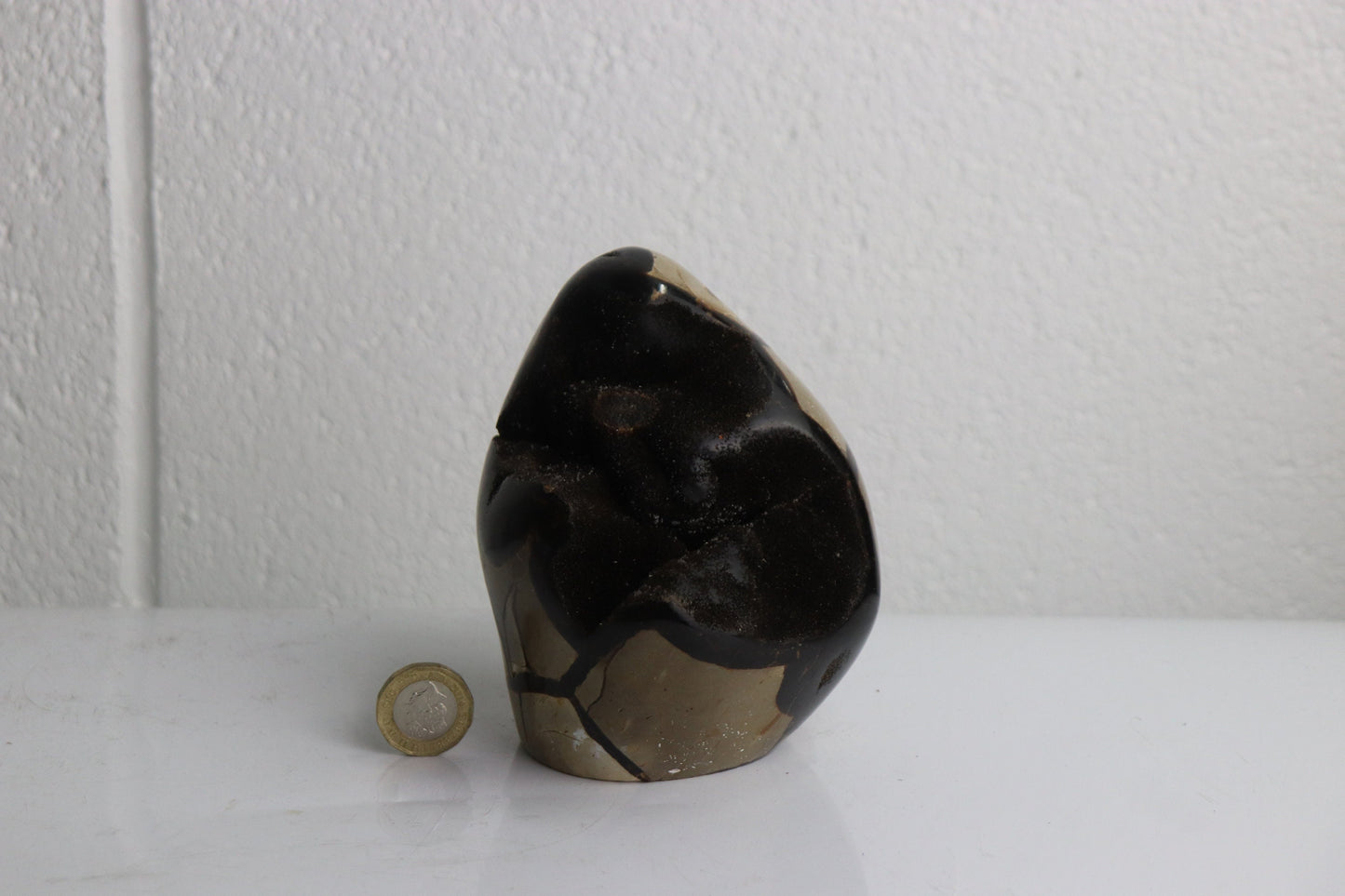 9) Black Septarian Calcite Crystal