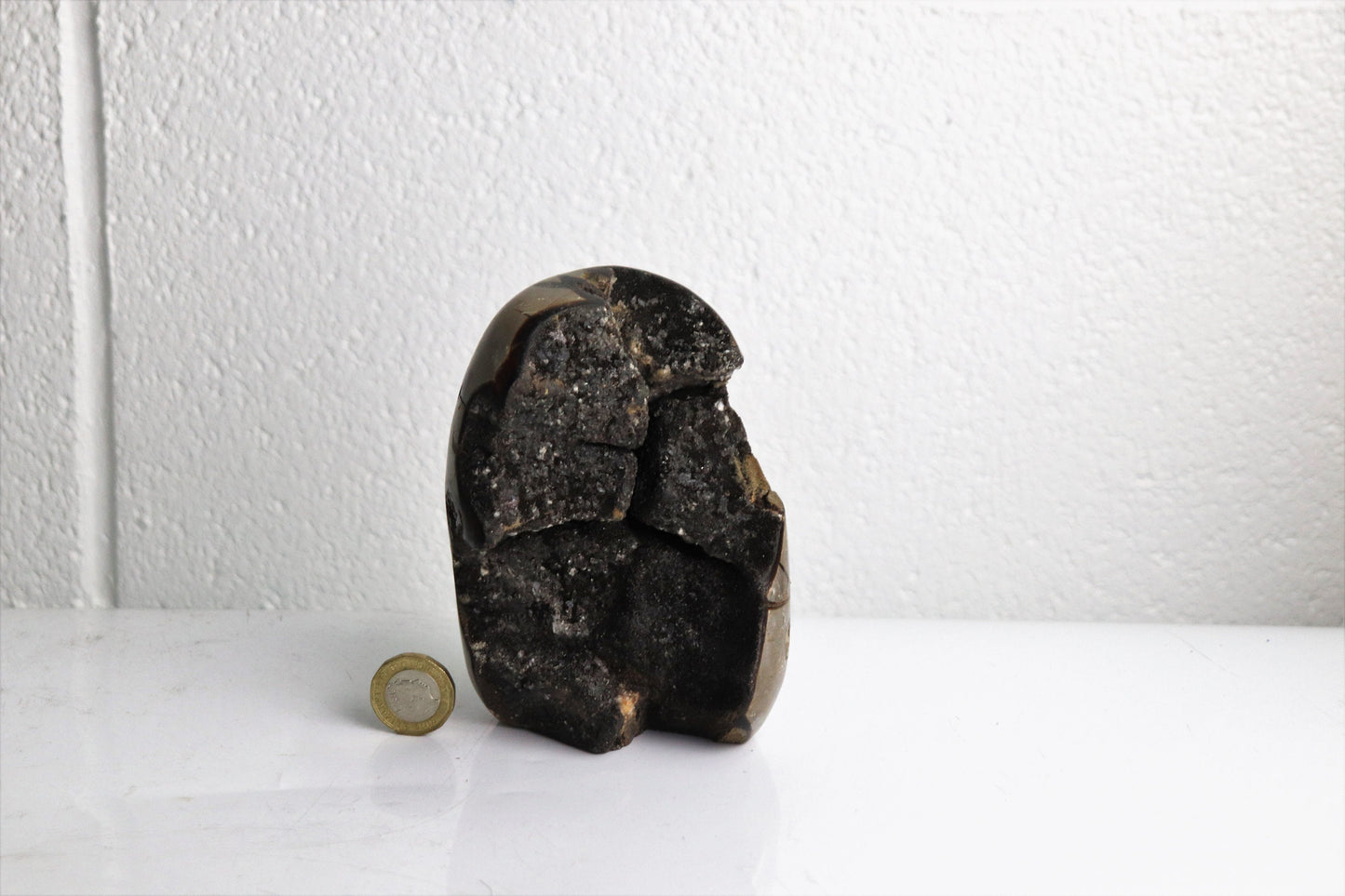 16) Black Septarian Calcite Crystal