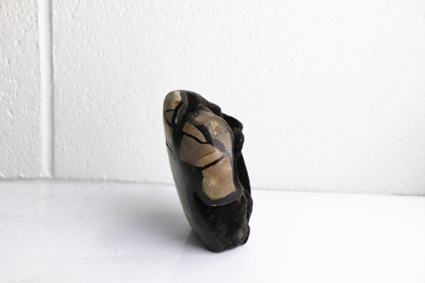 13) Black Septarian Calcite Crystal