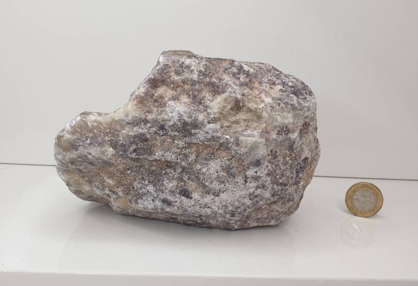 25) Lepidolite With Tourmaline Crystal Rough Raw
