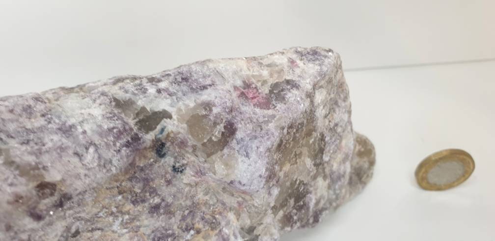 6) Lepidolite With Tourmaline Crystal Rough