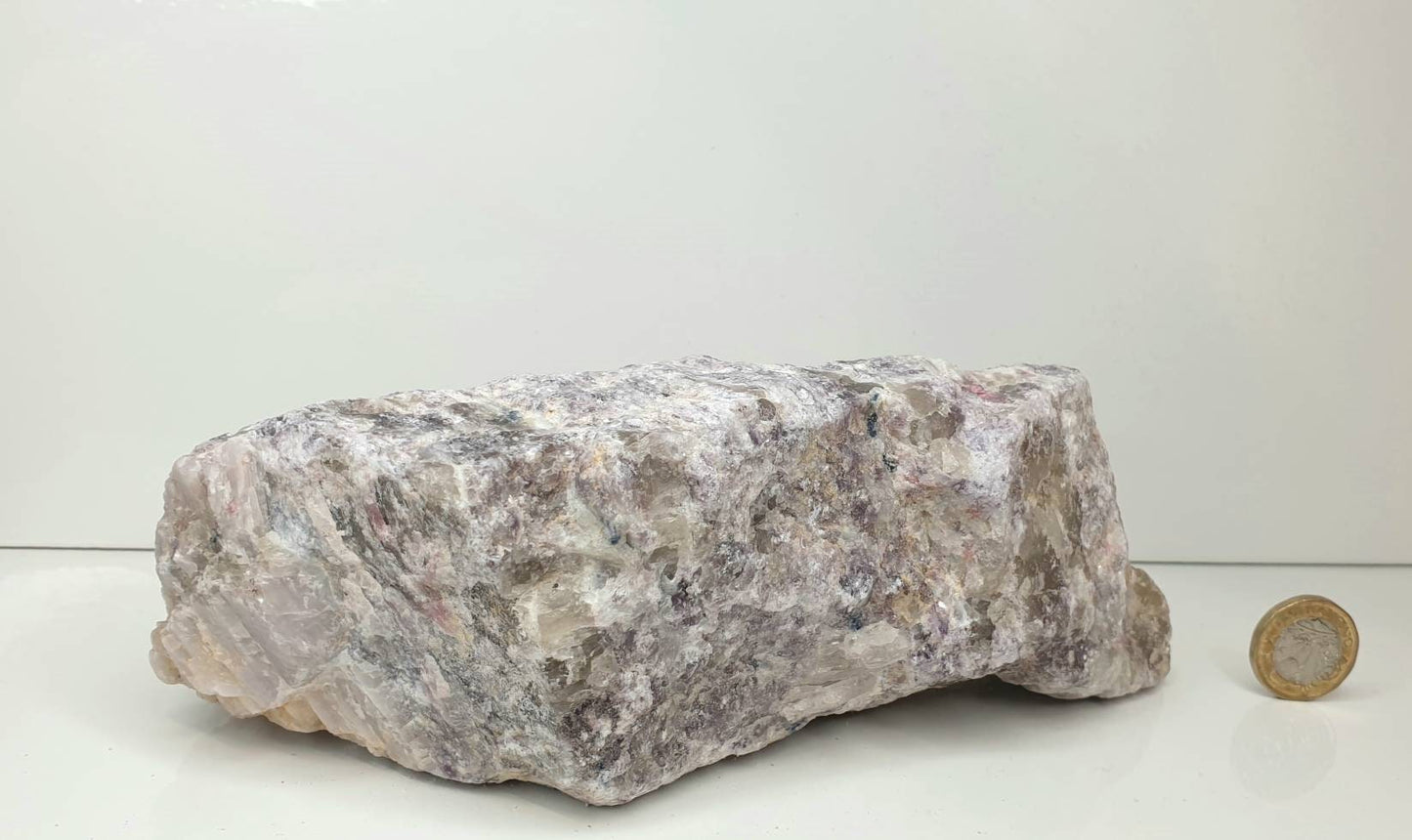 6) Lepidolite With Tourmaline Crystal Rough
