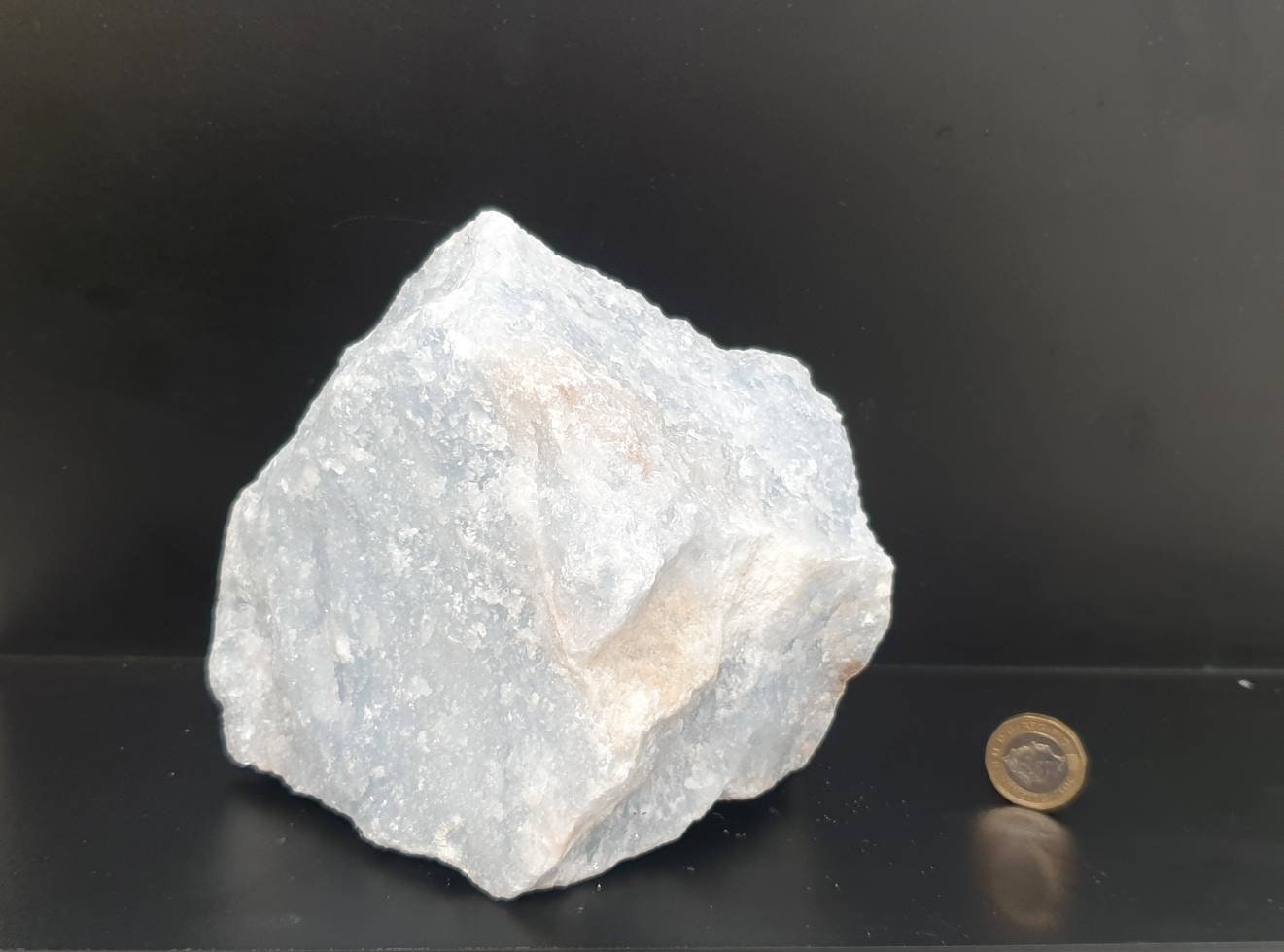 6) Large Blue Calcite Crystal Rough
