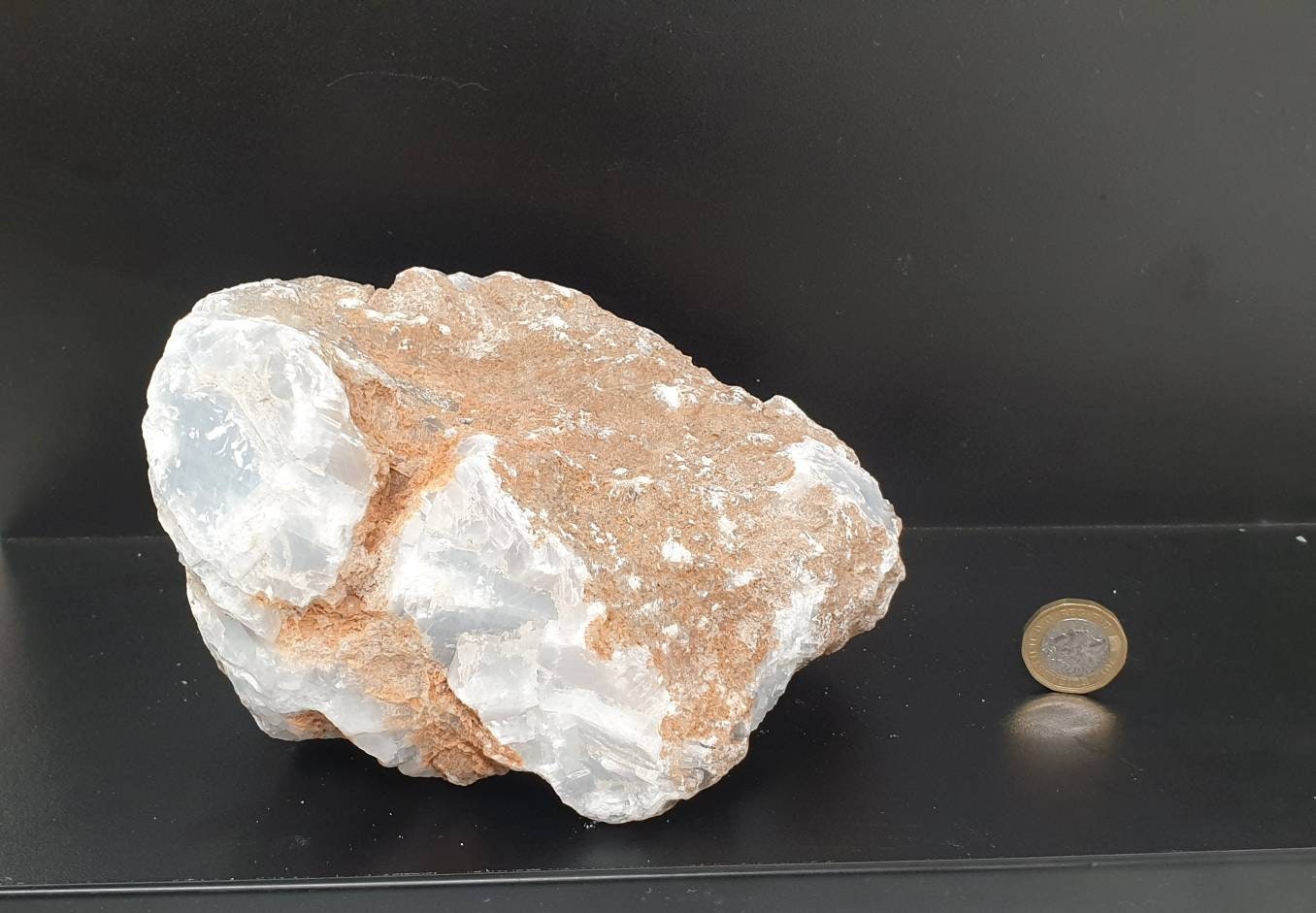 4) Large Blue Calcite Crystal Raw