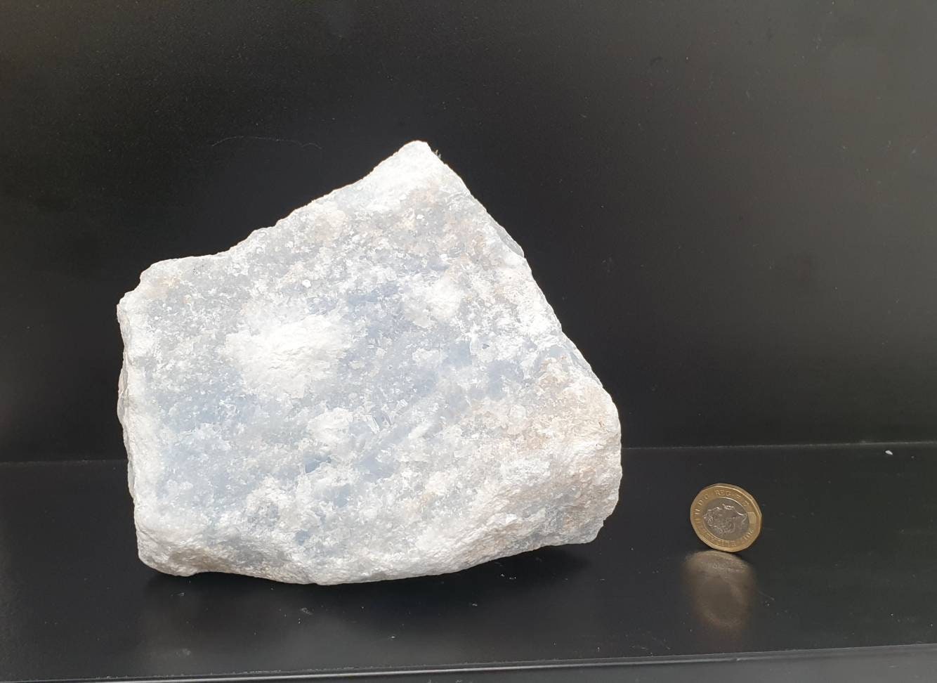 6) Large Blue Calcite Crystal Rough