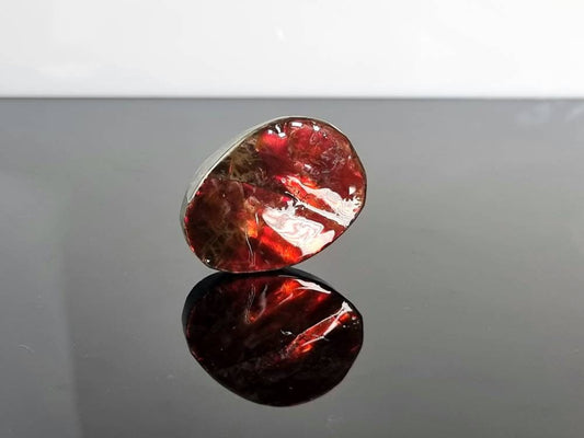 Large Ammolite Crystal Gemstone red
