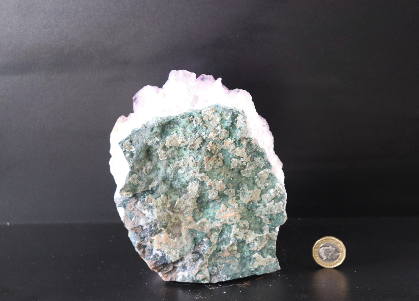 AMF8) Amethyst Crystal Natural Geode Free Standing