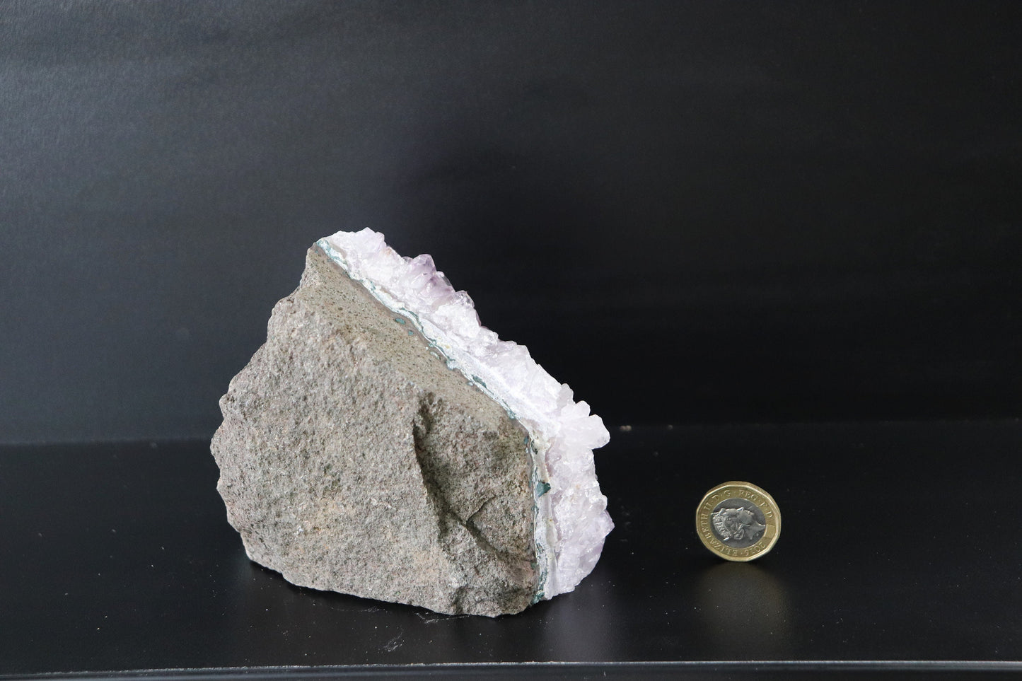 AMF5) Amethyst Crystal Natural Geode Free Standing