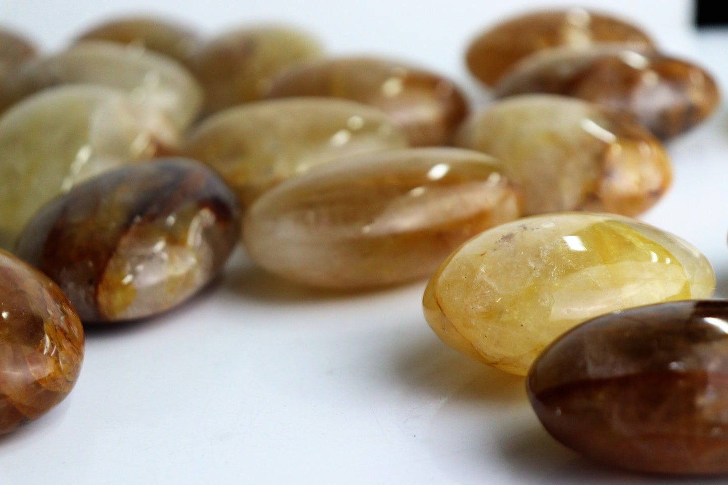 Golden Healer Quartz Crystal Palmstone - Gallet Madagascar