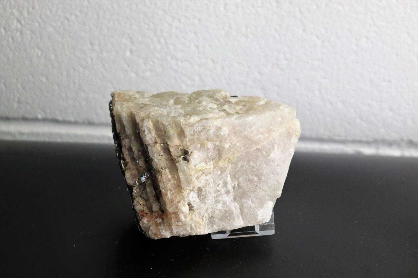 8) Large Black Tourmaline Crystal In Quartz - Tourmalated Quartz