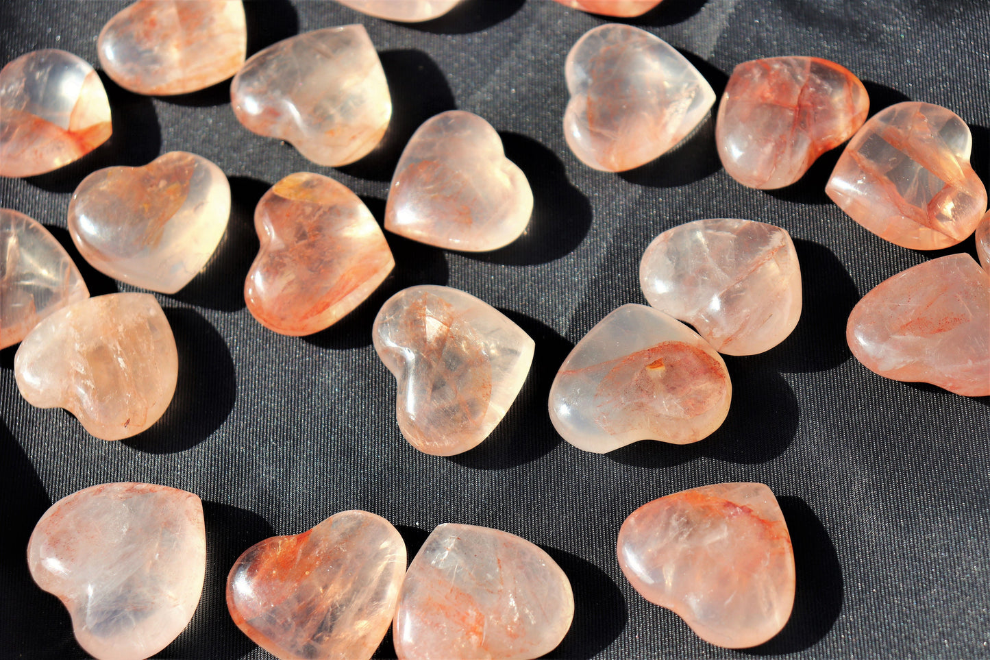 Red Hematoid Quartz Crystal Pocket Heart