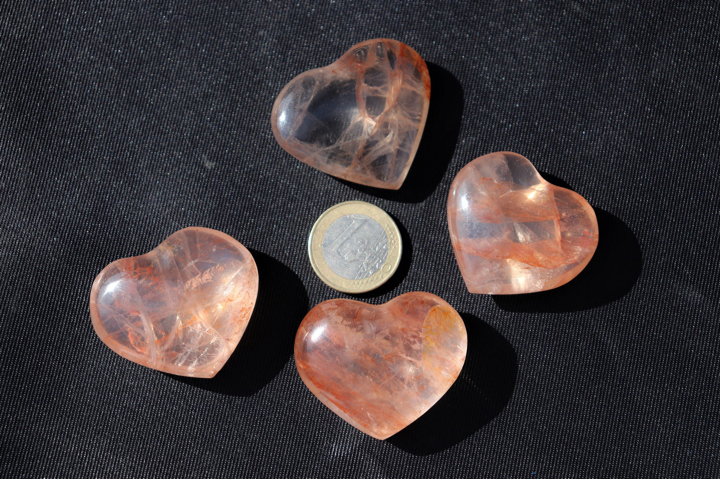 Red Hematoid Quartz Crystal Pocket Heart