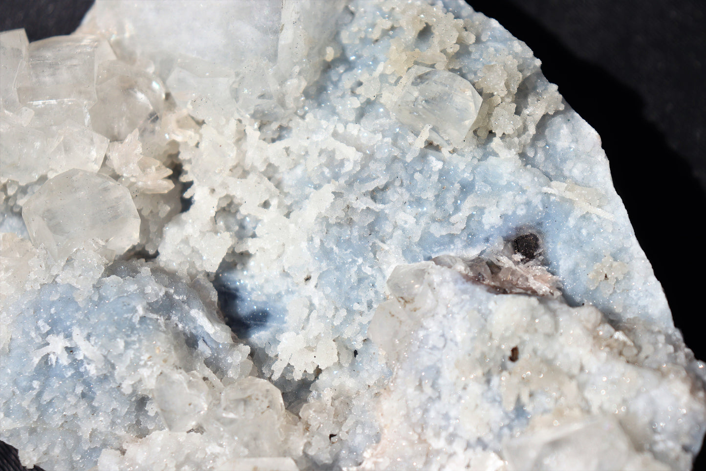 17) Blue Chalcedony & Apophyllite Zeolite Crystal - India 1.2 KG