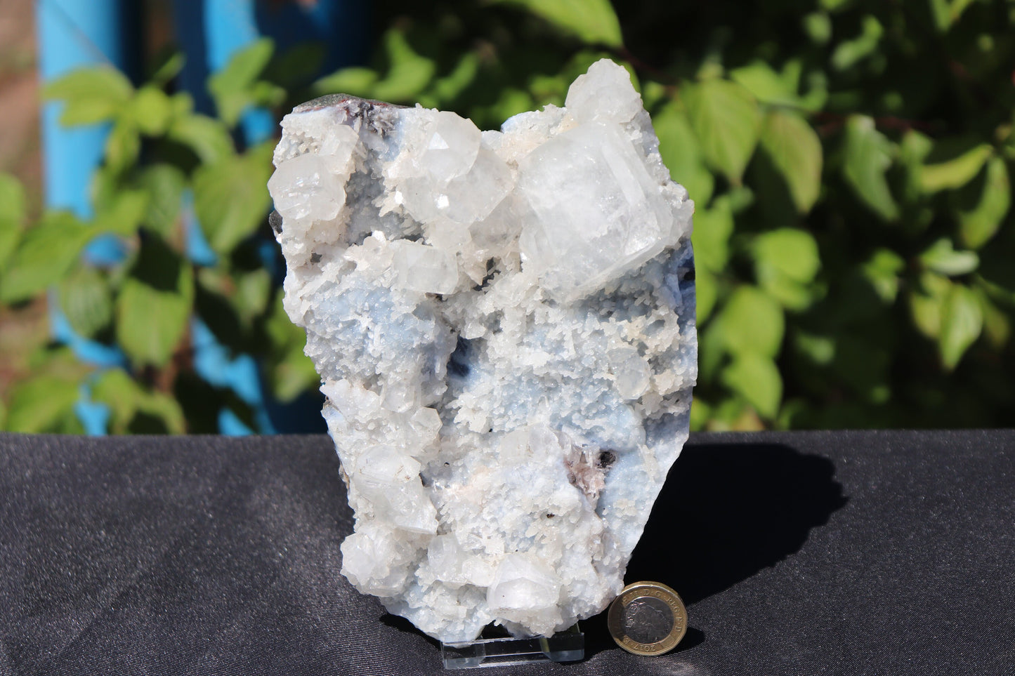 17) Blue Chalcedony & Apophyllite Zeolite Crystal - India 1.2 KG
