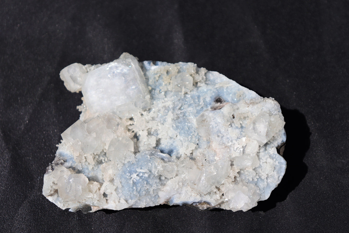 17) Blue Chalcedony & Apophyllite Zeolite Crystal - India 1.2 KG