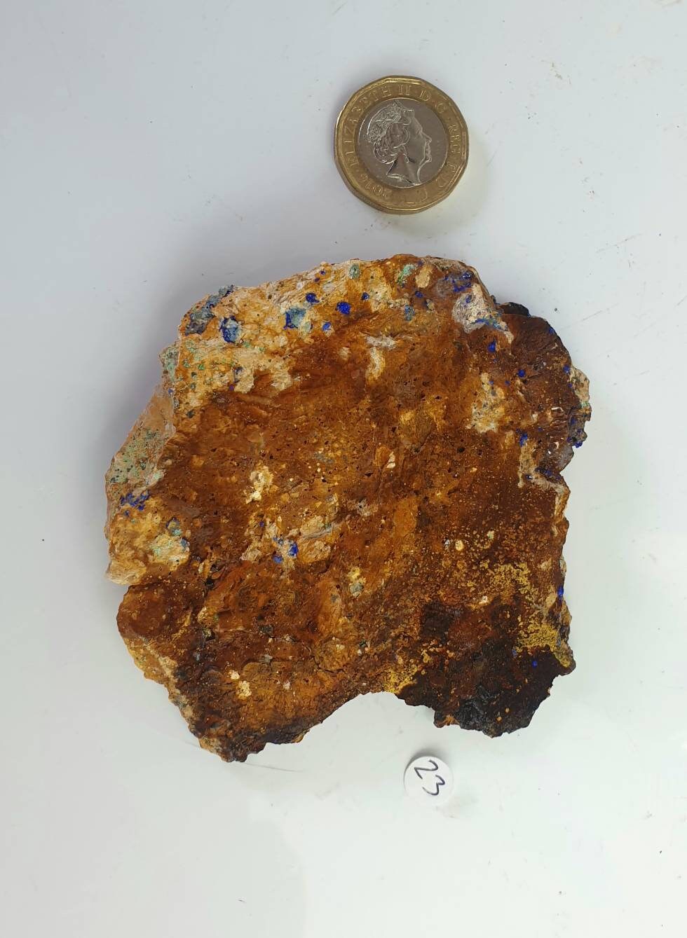 23) Azurite Malachite On Quartz Matrix Crystal