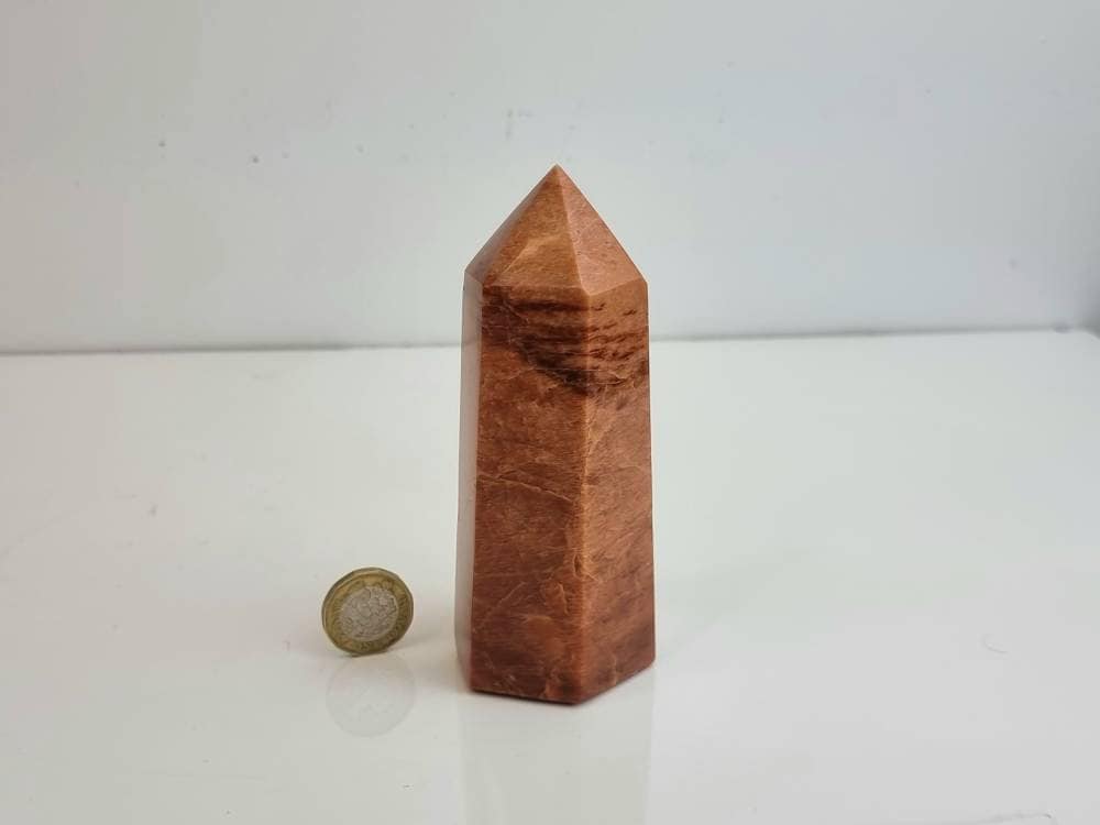 Orange Moonstone Crystal Prism Tower