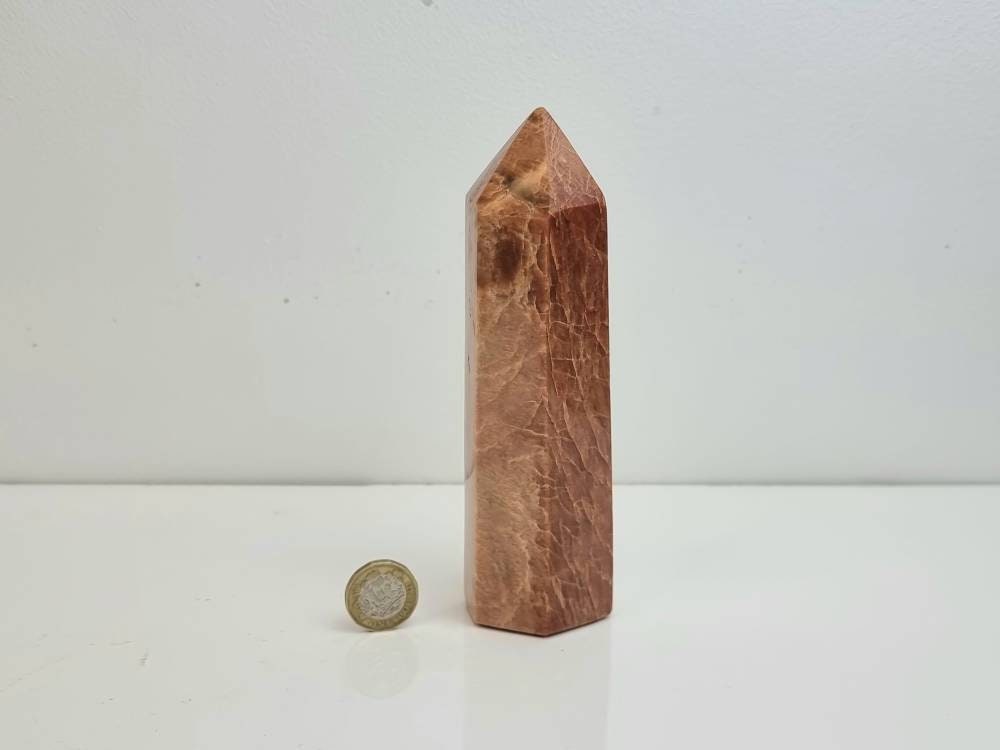 2) Orange Moonstone Crystal Prism