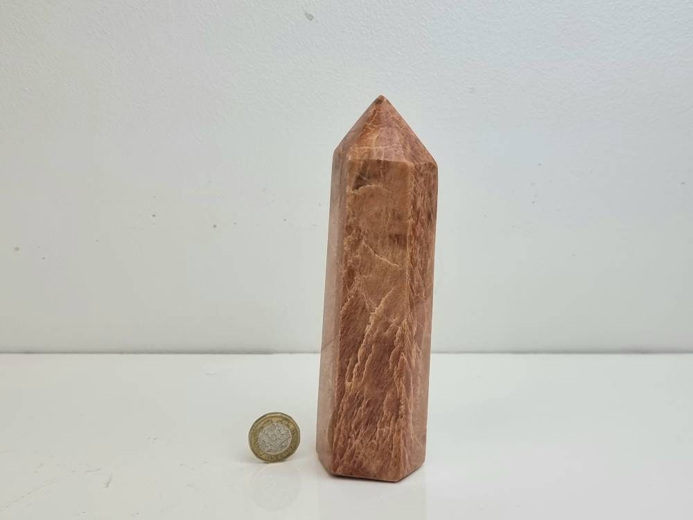 2) Orange Moonstone Crystal Prism