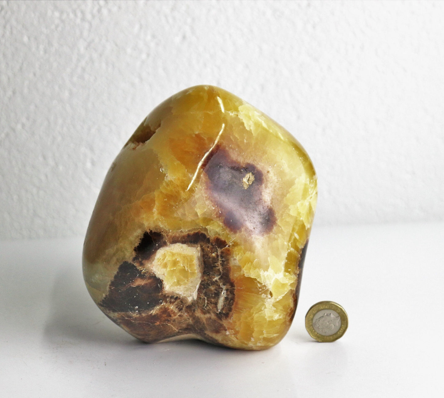 35) Large Septarian Yellow Calcite Crystal