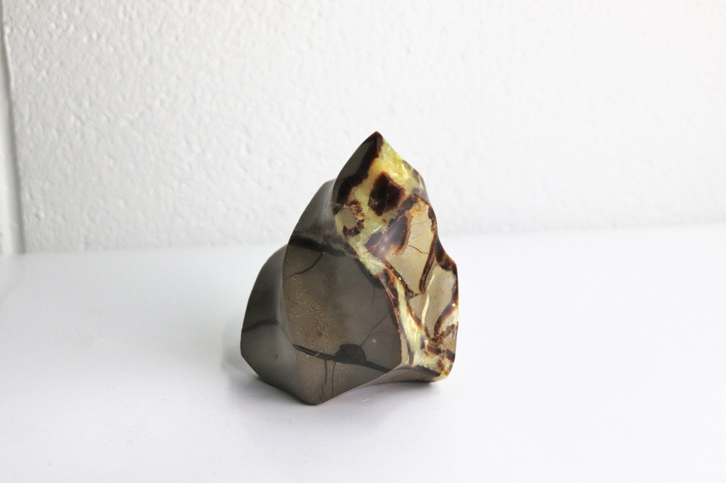 33) Large Septarian Yellow Calcite Crystal