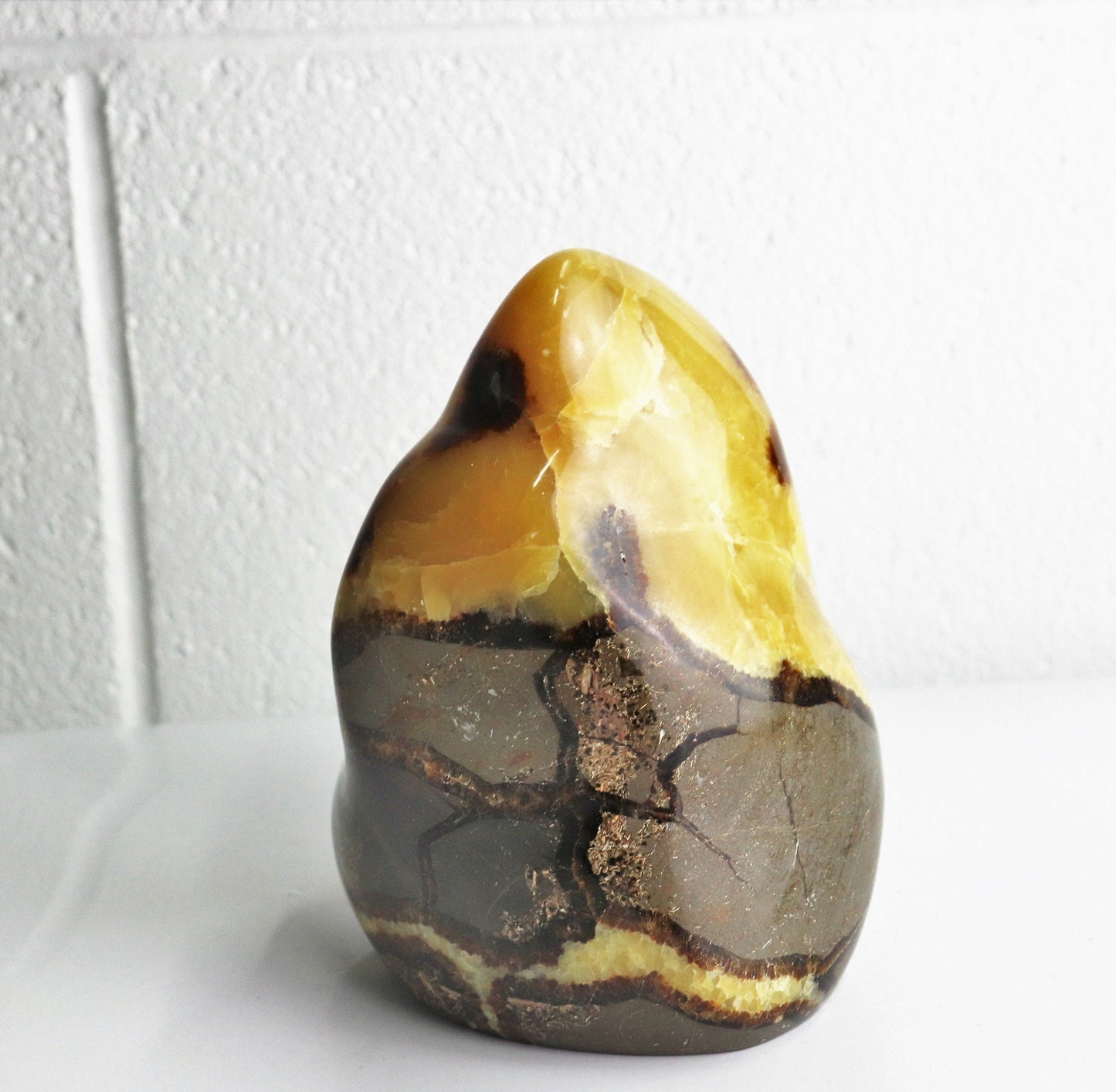 34) Large Septarian Yellow Calcite Crystal