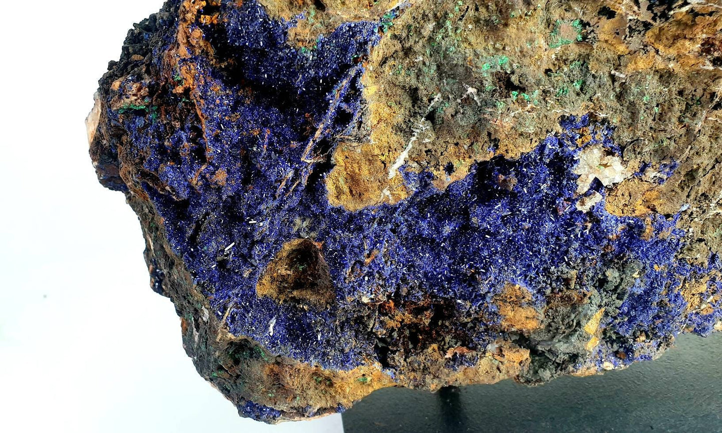 6) Very Large Azurite & Malachite Crystal On Custom Stand