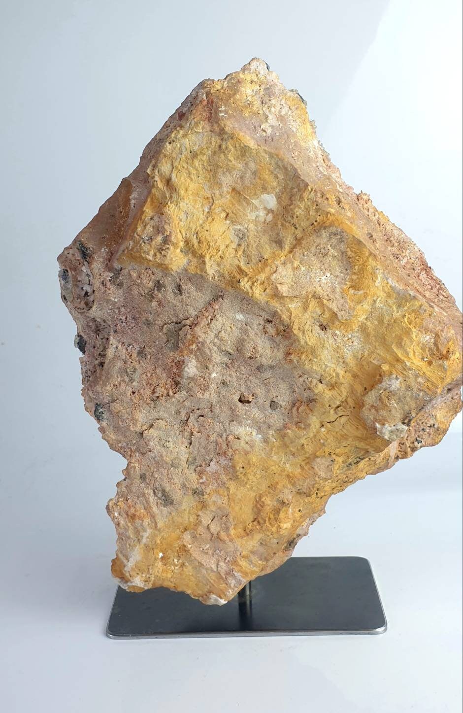 1) Large Baryte & Galena Crystal On Custom Stand