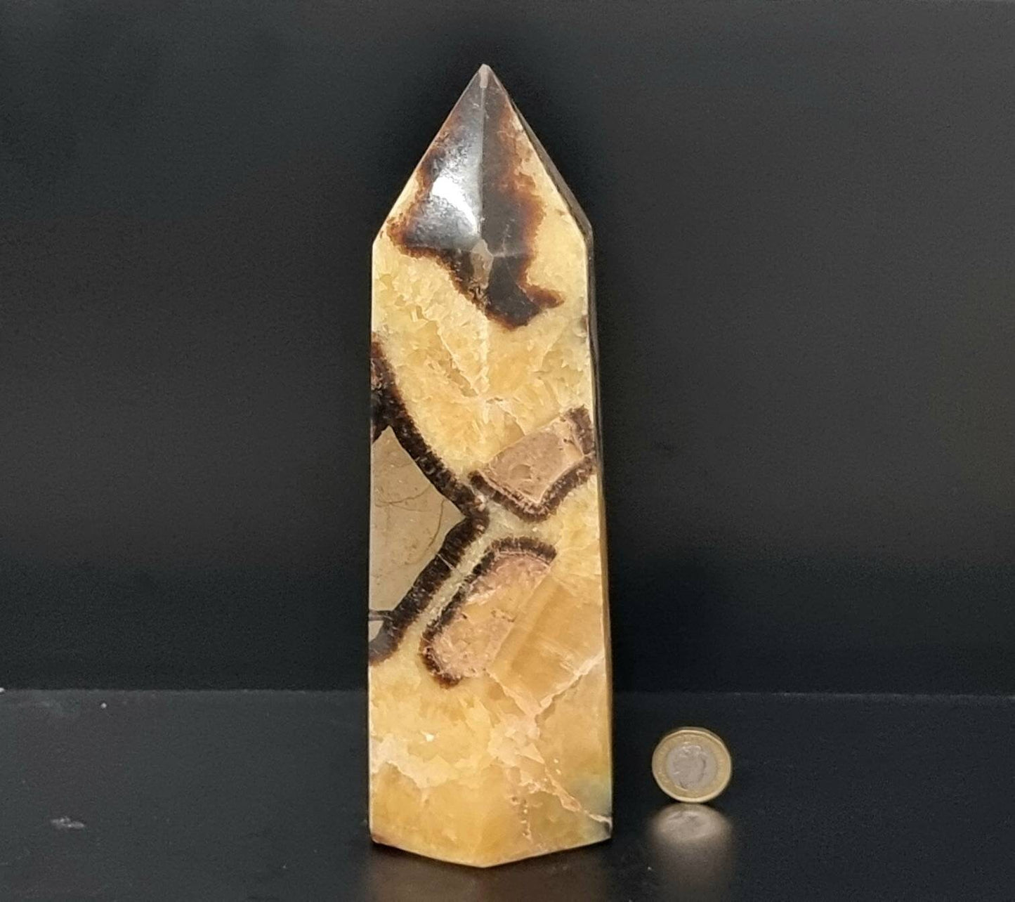 11) Large Septarian Crystal Prism Tower