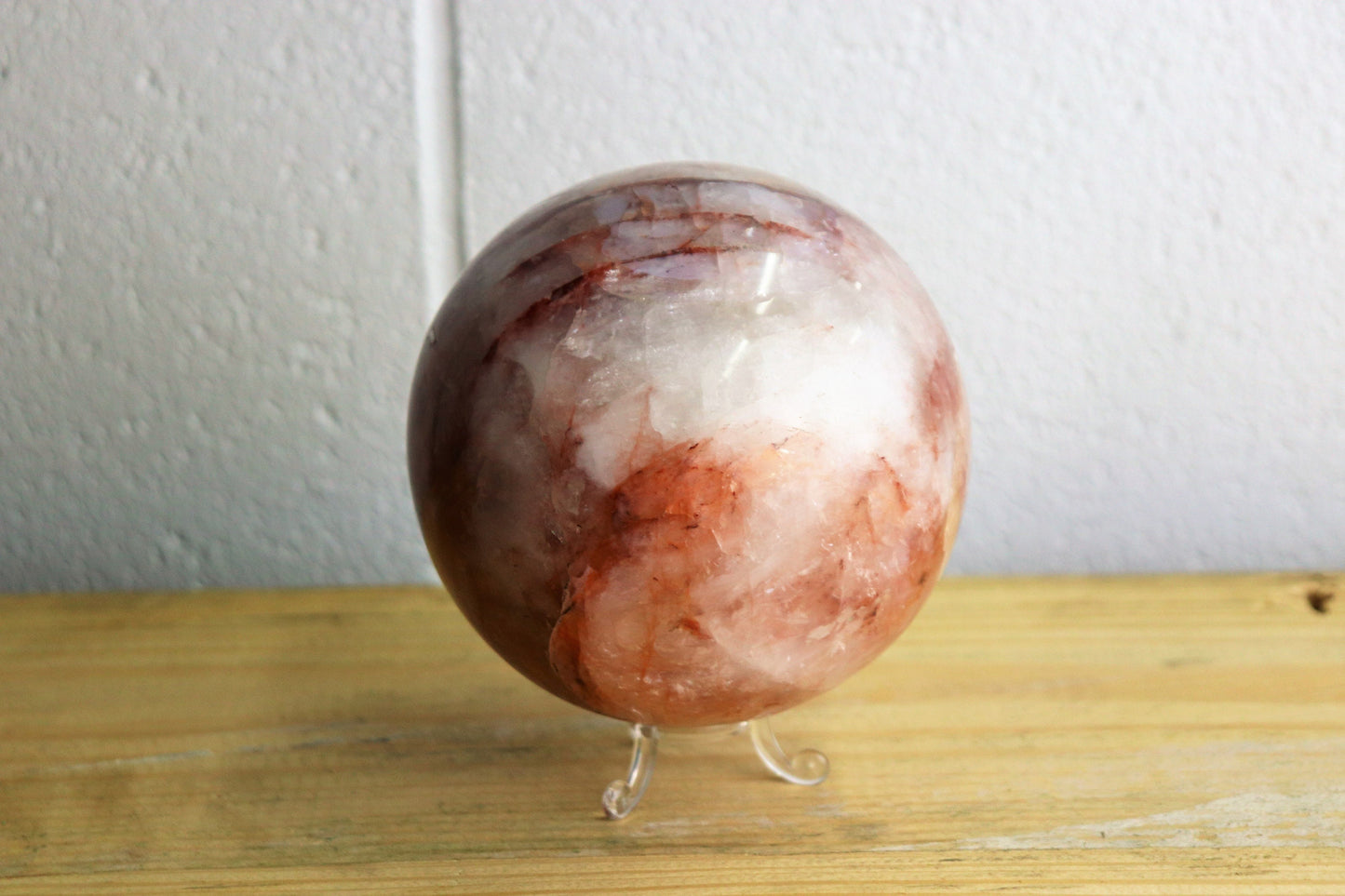 6) Large Red Hematoid Quartz Crystal Sphere
